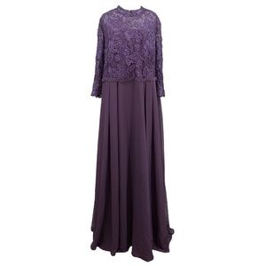 JJs House | Dresses | Jjs House Bridesmaid Dress Women Size 22w Purple Plum  Chiffon Floor Length Lace | Poshmark